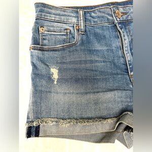 STS Blue Denim Shorts Rolled Cuff Hem Slight Distressing Waist 26